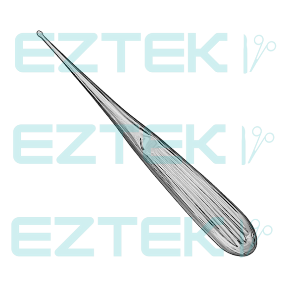 Bruns Bone Curette, 6.75", Straight Oval Cup, Premium