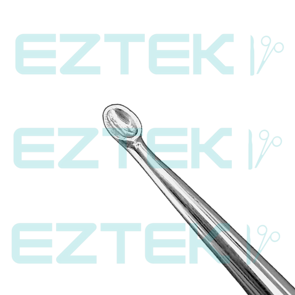 Bruns Bone Curette, 6.75", Straight Oval Cup, Premium