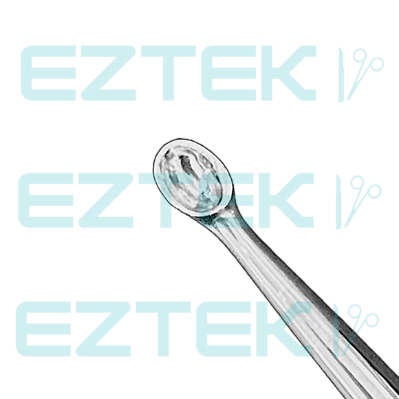 Bruns Bone Curette, 6.75", Straight Oval Cup, Premium