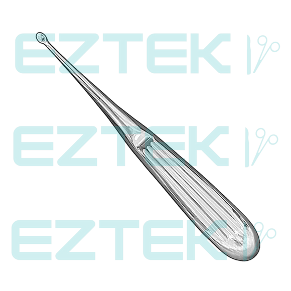 Bruns Bone Curette, 6.75", Straight Oval Cup, Premium