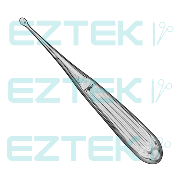 Bruns Bone Curette, 6.75", Straight Oval Cup, Premium