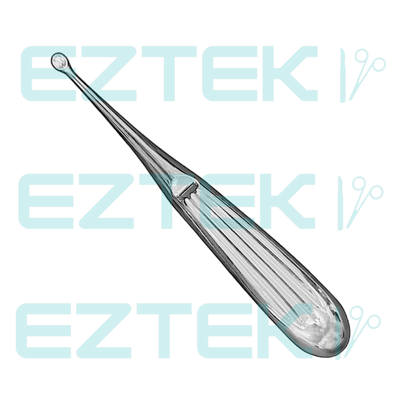 Bruns Bone Curette, 6.75", Straight Oval Cup, Premium