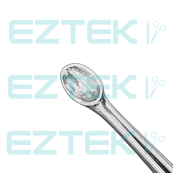 Bruns Bone Curette, 6.75", Straight Oval Cup, Premium