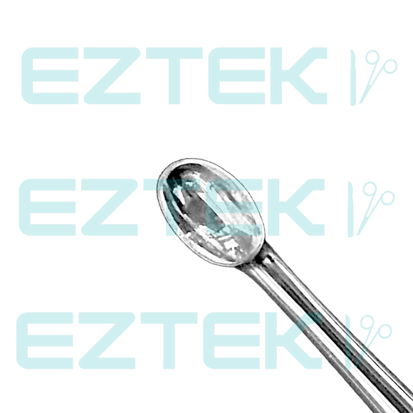 Bruns Bone Curette, 6.75", Straight Oval Cup, Premium