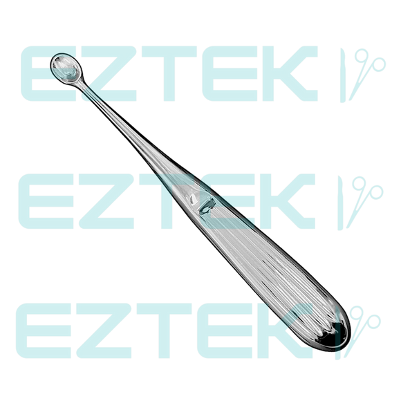 Bruns Bone Curette, 6.75", Straight Oval Cup, Premium