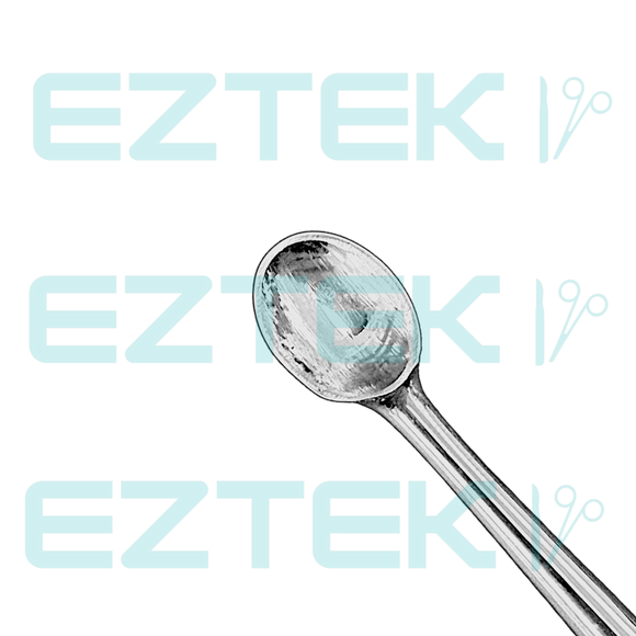 Bruns Bone Curette, 6.75", Straight Oval Cup, Premium